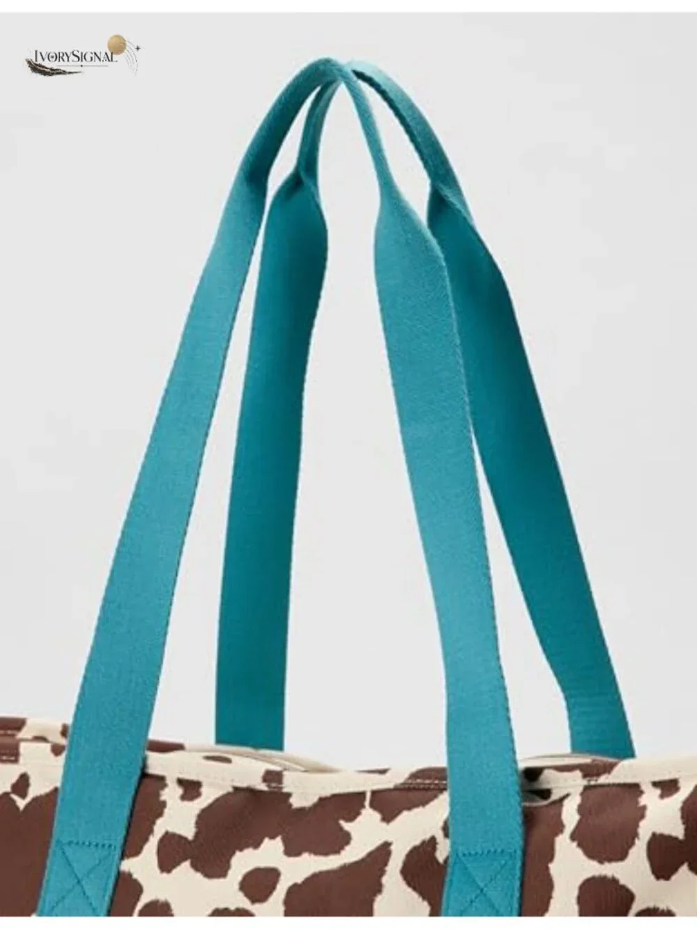 Canvas Tote Bag Zip Closure 4 Pockets Shoulder Straps
